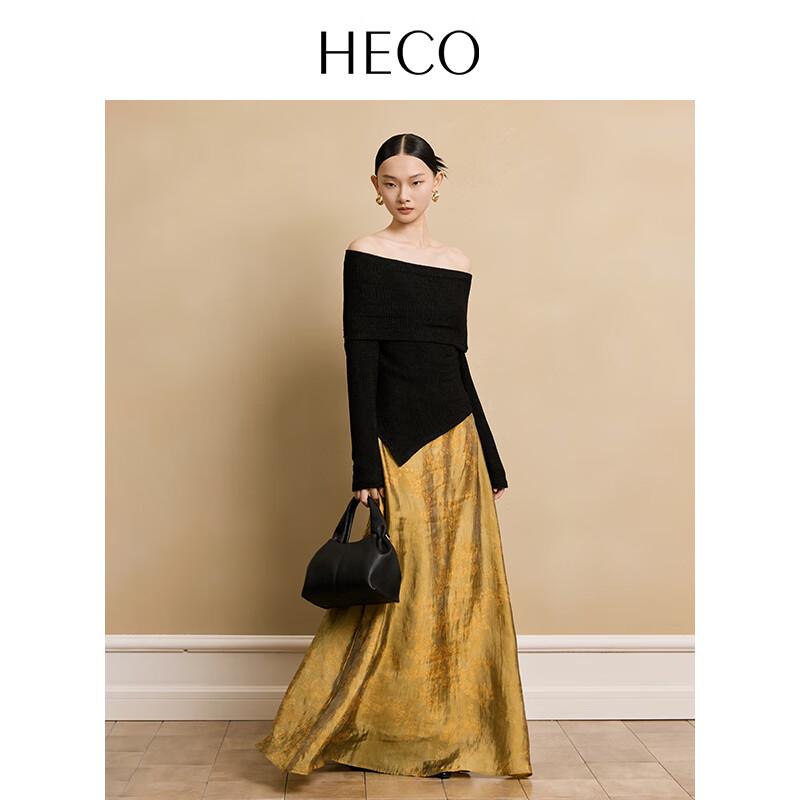 

HECO New Chinese Style Printed A-Line Long Skirt S