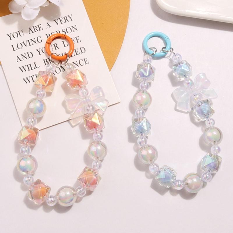 Eye Catching Mobile Phone Chain Acrylic Pendant Cellphone Lanyard For Women Girls Telephone Strap Jewelry Drop-resistant