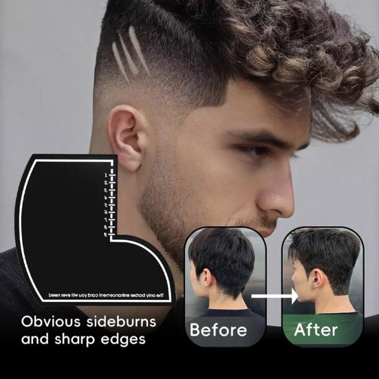 Men Hair Styling Template Color Enhancement Barber Card with Measurement Indicator Men