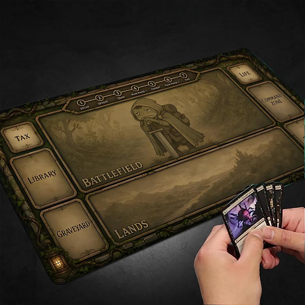 Vintage Frog Adventurer Design Mouse Pad Playmat 24"X14" MTG TCG Office Desk Mat for Work Game PC Laptop Rug Carpet MousePad