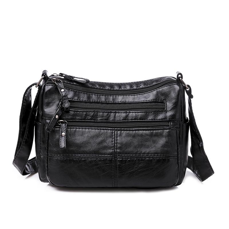 2023 Korean Style Soft PU Leather Multi-Layer Shoulder Bag - Large Capacity, Fashionable, Versatile Women's Messenger Bag