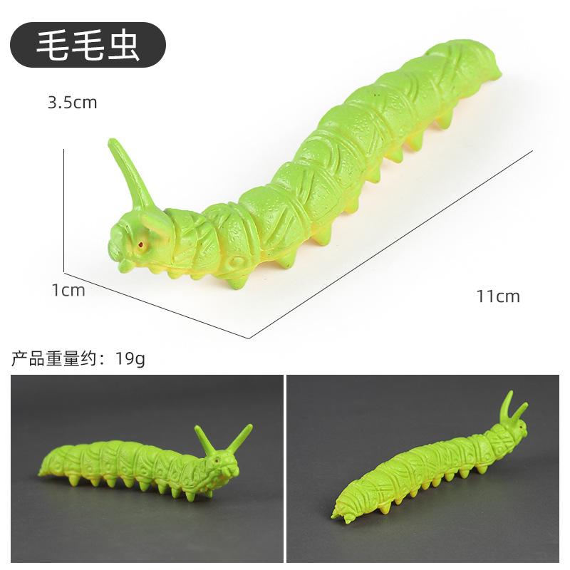 12Pcs Simulation Caterpillar Crawling Insect Animal Model Toy Funny Prop Halloween Prank Toy Miniature Fairy Garden Decoration
