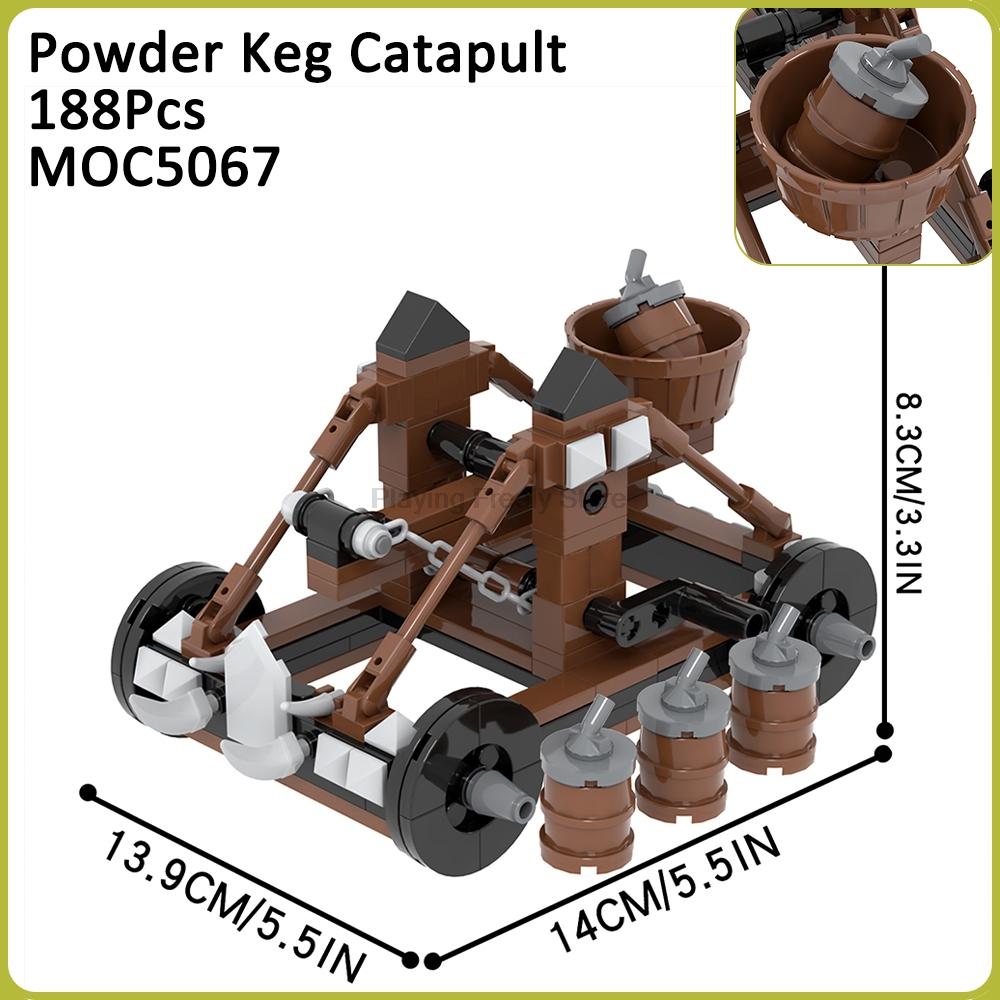 MOC Mittelalterliche Kriegssteine Kanonenwagen Waffe Katapult Armbrust Kompatible Figur Bausteine Spielzeug Für Kinder Erwachsene Freunde Geschenke