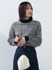 Knit High Neck Check Knit Pullover BEIGE ONE SIZE [Beams Heart] L/S Women's