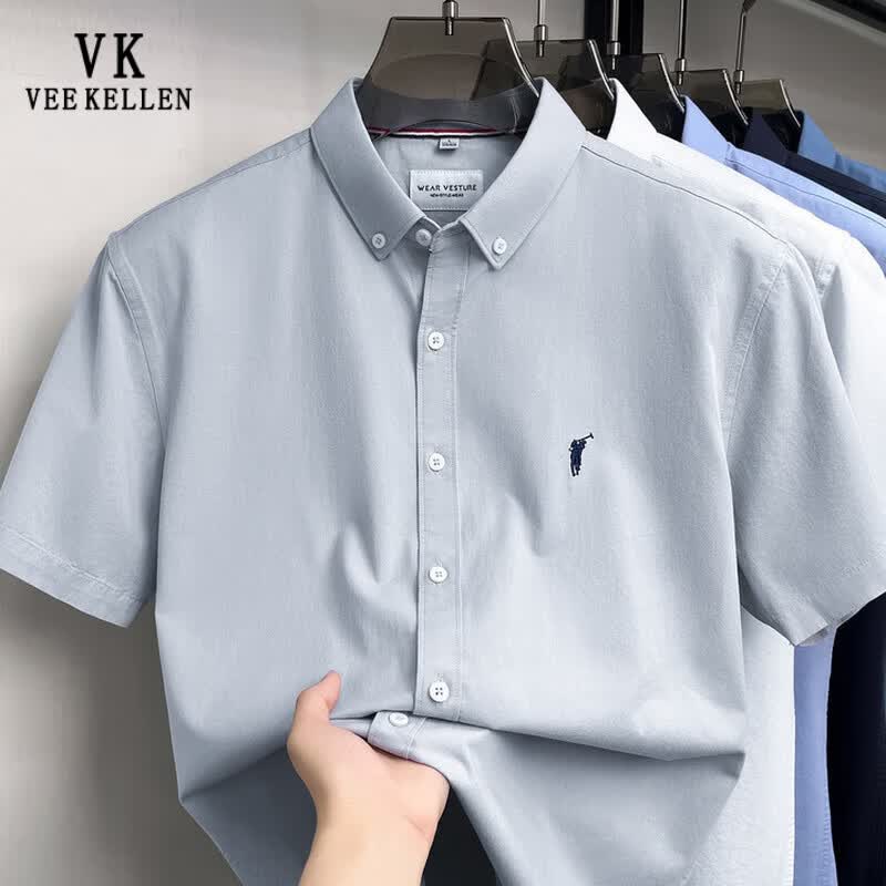 VEE KELLEN Men's Short Sleeve Business Casual Shirt
