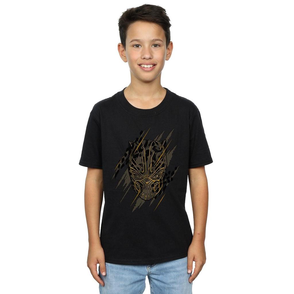 Marvel Boys Black Panther Gold Head T-Shirt