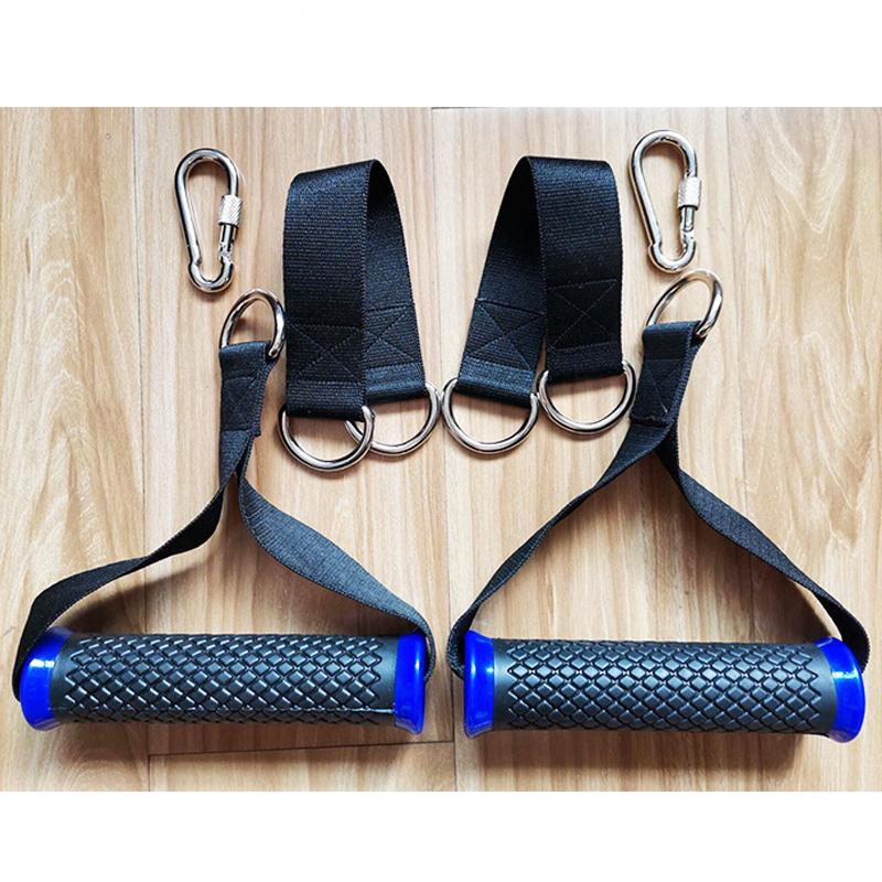 גומיות התנגדות לאימון רב-תכליתי ידיות אחיזה מונעת החלקה רצועת ניילון חזקה אחיזת פיטנס ידית משיכה אביזרי גנטרי