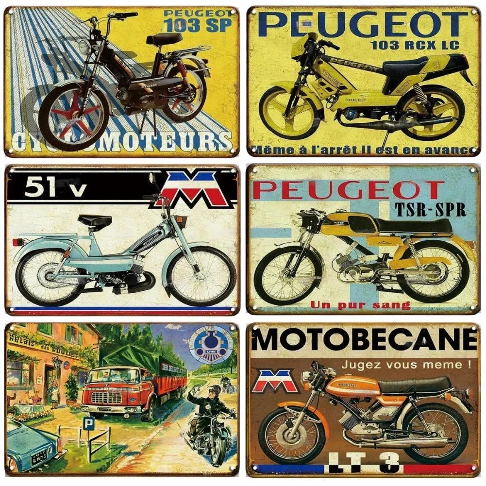 Vintage Motocykl Dekorativní Kovová Deska Plakát Rezavá Ošuntělá Plechová Značka Garáž Bar Nástěnná Dekorace Řemesla Plaketa Plechové Značky