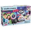 Studio Vidéo 2-en-1 avec anneau lumineux LED multicolore, support double fonction- Studio Creator - INF027 Canal Toys
