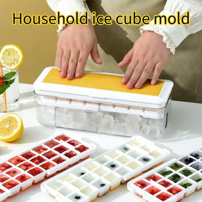 New Press Silicone Ice Cube Tray Easy Release Ice Maker Mold for Home Kitchen Freezer Storage Box Ice Making Tool