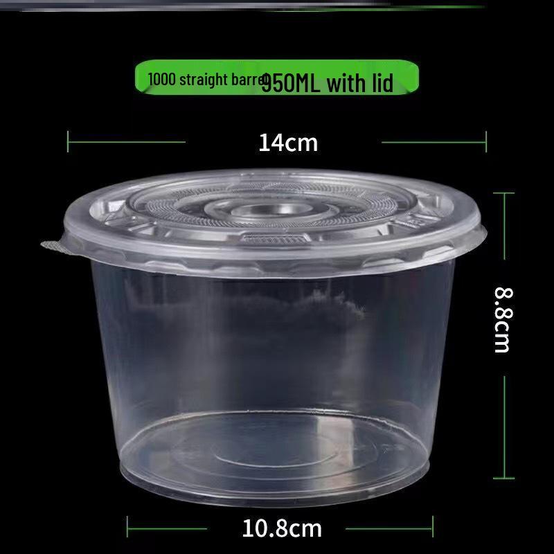 Transparent Thickened Disposable Plastic Bowl - Round, No Lid, Heat-Resistant for Home and Commercial Use