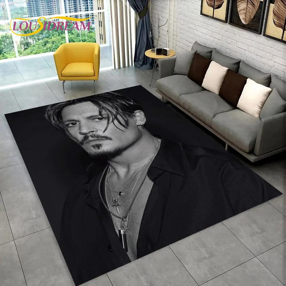 3D Printing Johnny Depp Series Area Rug,Carpet Rug for Home Living Room Bedroom Sofa Doormat Kitchen Decor,Non-slip Floor Mat HD