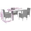 VidaXL Ensemble à manger de jardin et coussins 5 pcs noir rotin acacia, ensemble de salle à manger d'extérieur, meuble de 3278629
