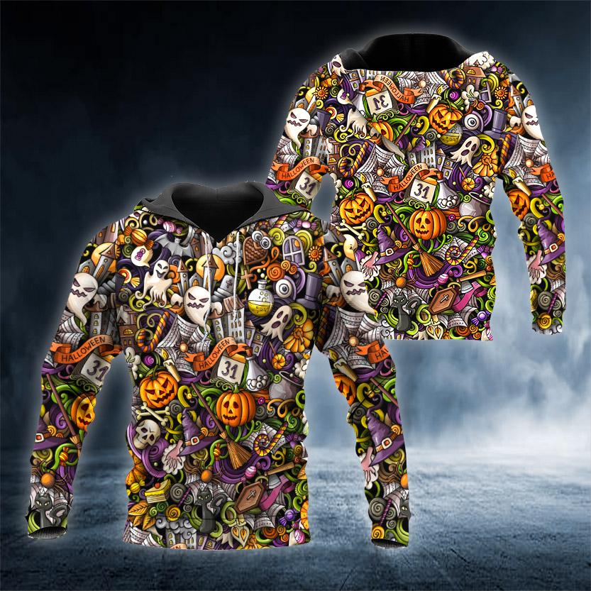 Vintage Men Hoodie 3D Print Halloween Skull Pattern Fashion Style Pullover Personality Oversize Men's Hoodie Clothing Tops