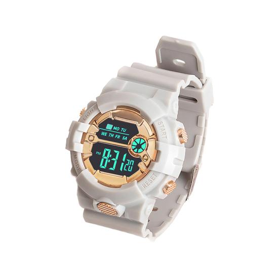 LED Electronic Watch Waterproof Anti-slip Adjustable Strap Round Dial Kids Students Casual Sports Digital Wristwatch Birthday Gift