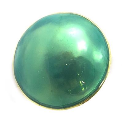 [N3943] - Złoty, zielony pierścionek designerski „Coloring”.