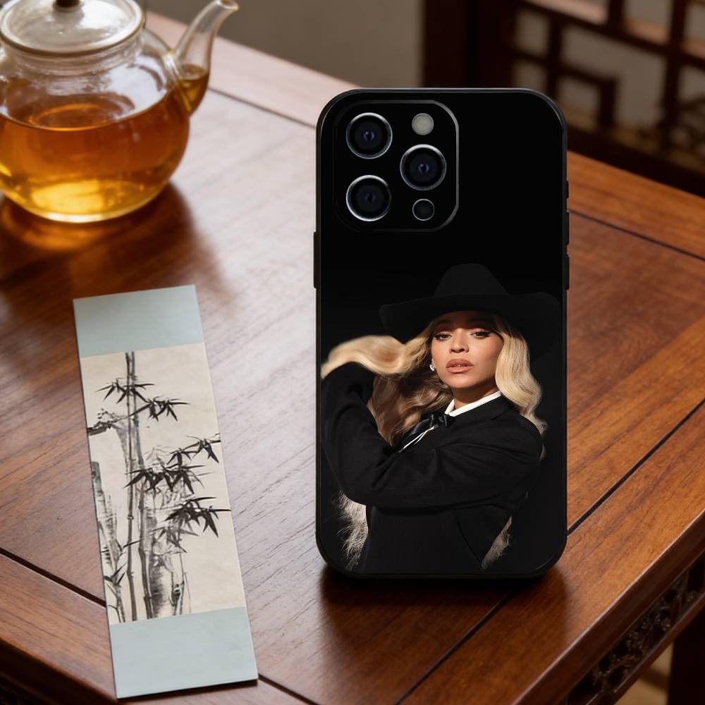 Singer B-BeyoncE Phone Case For iPhone 17,16,15,14,13,12,11 Plus,Pro Max,XS,Soft Silicone Black Cover iPhone16plus