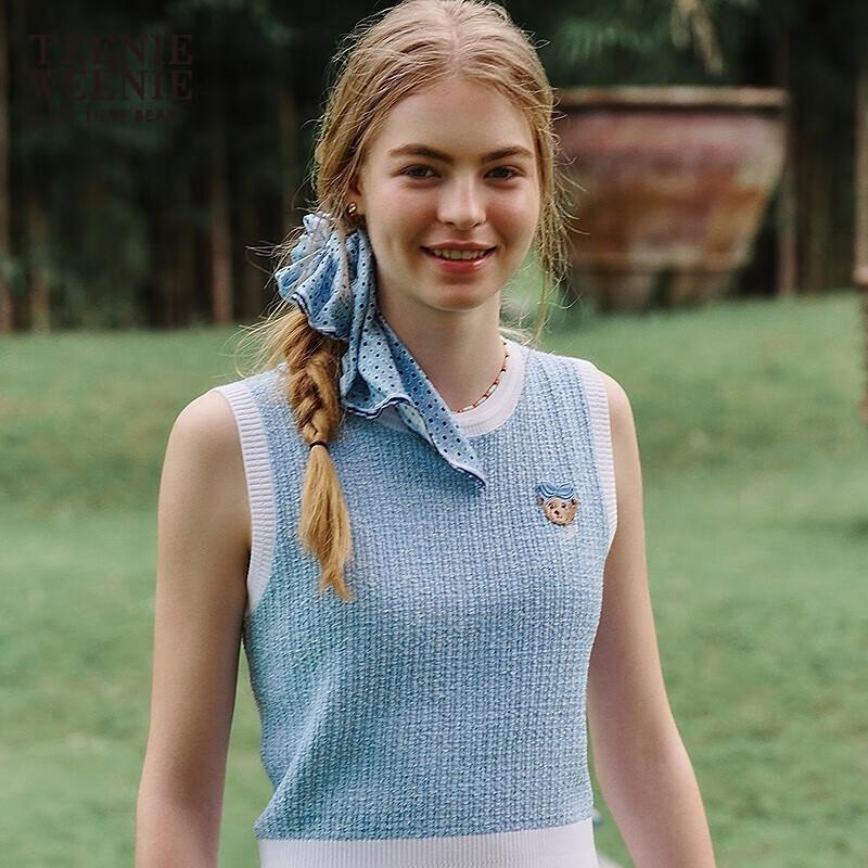 Teenie Weenie Women s Asymmetric Color Block Knit Vest S