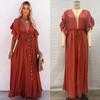 Copricostume lunghi estivi per donna, kimono con scollo a V, abiti da spiaggia, con lacci, anti-sole, gonna sarong bohémien