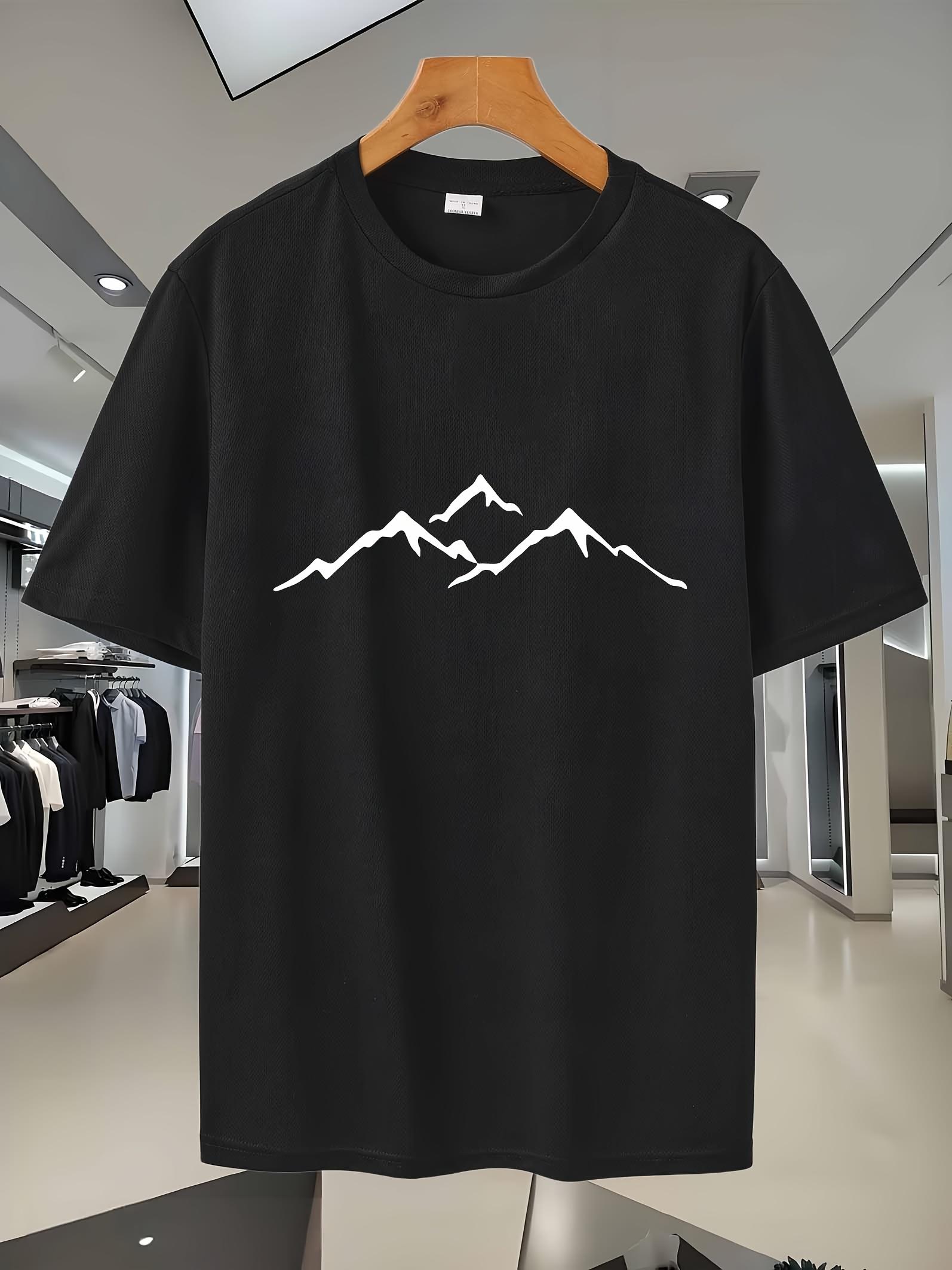 

Breathable Mesh Graphic T-shirt - Stylish Mountain Print S
