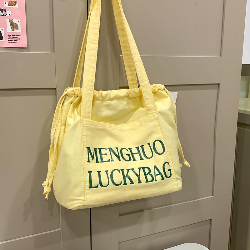 Джинсовая сумка женская сумка через плечо с завязками большая вместительная сумка-тоут — фото 12