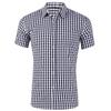 Men's shirt short-sleeved shirt Hawaiian style red and blue plaid lapel casual breathable non-iron vacation street wear XS-6XL