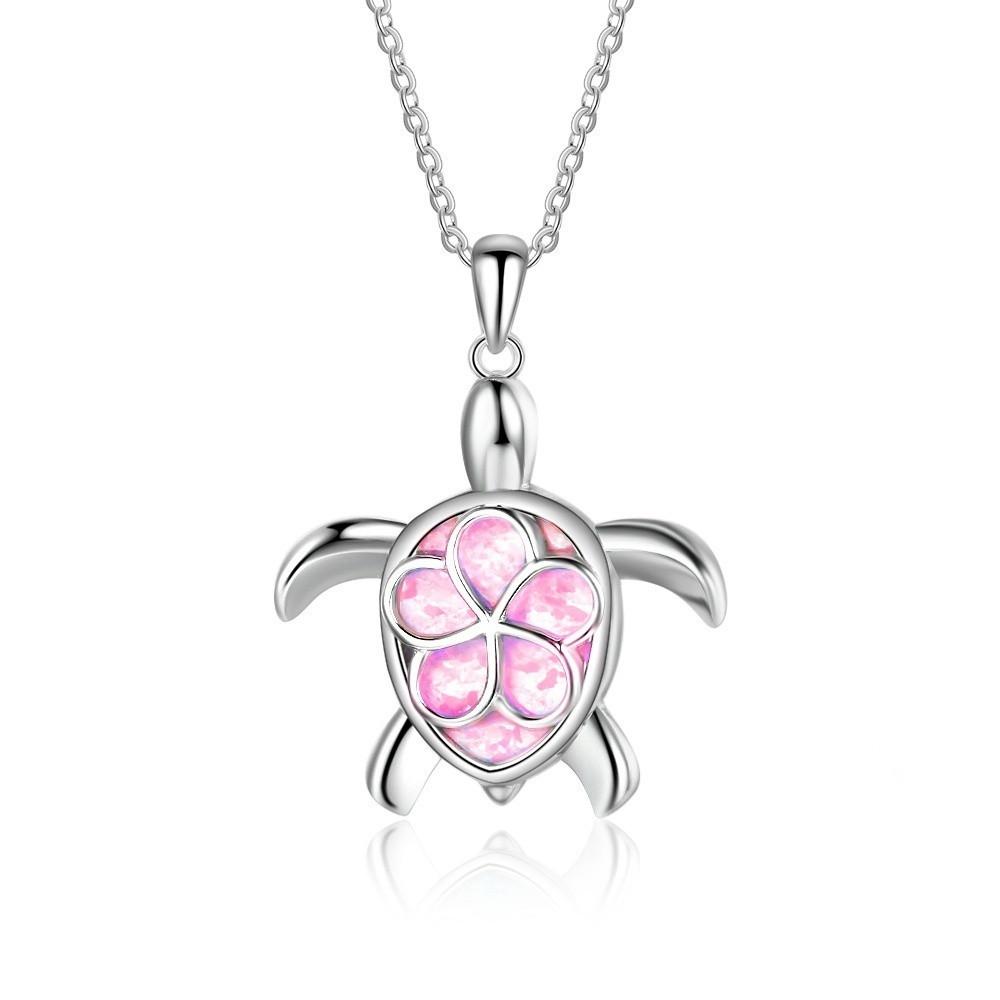 Bohemia Cute Turtle Pendant Necklace For Women Inlay White Imitation Opal Necklace Wedding Party Jewelry Christmas Gifts for Her