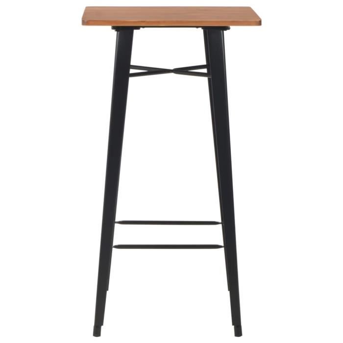 VidaXL Table de bar Noir 60x60x108 cm Pinède et acier
