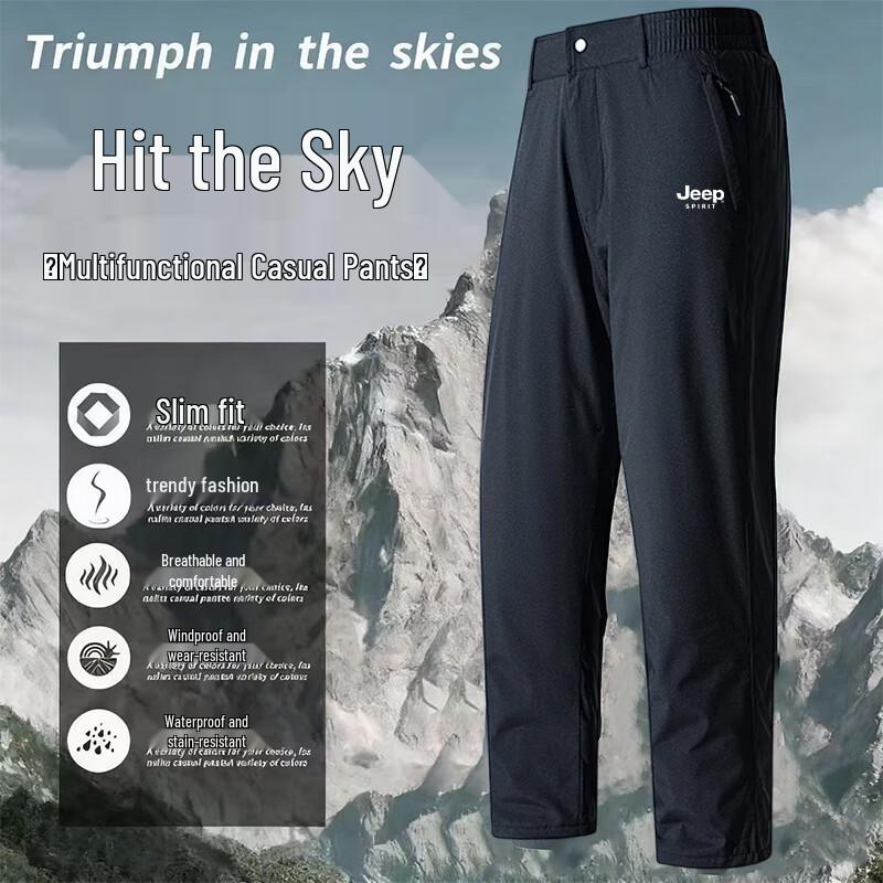 

JEEP SPIRIT Men s Fleece-Lined Casual Sports Pants 6XL