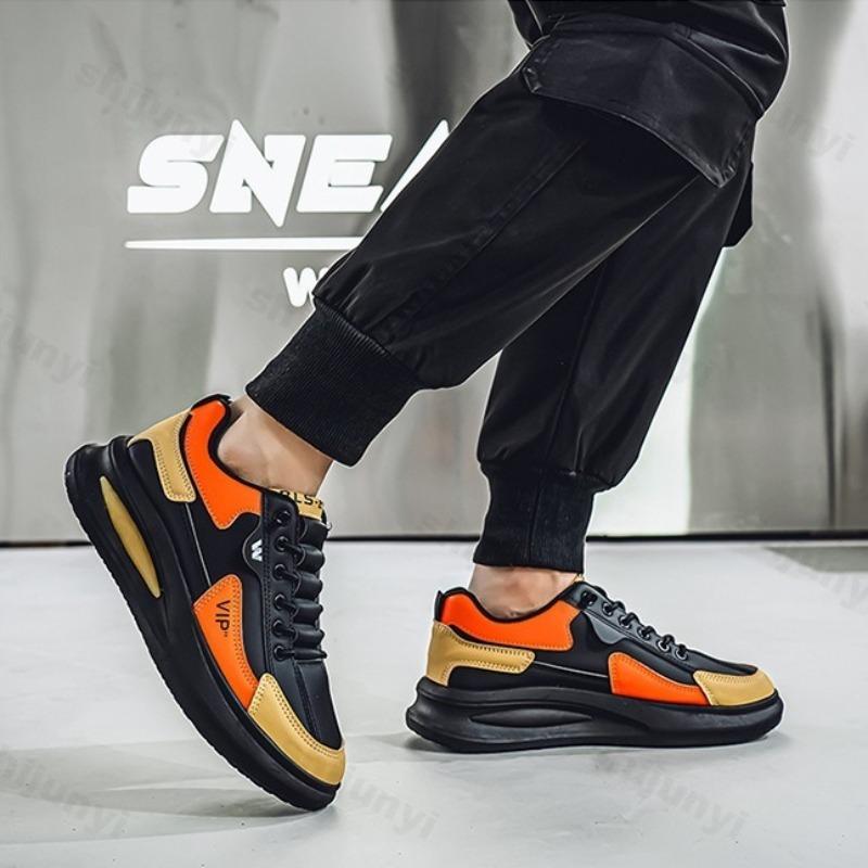 Mode 2025 Frühling Herren Low Top Dicksohlige Freizeitschuhe Color Blocking Design Modetrend Schuhe Bequem Rutschfest Klobige Sneaker