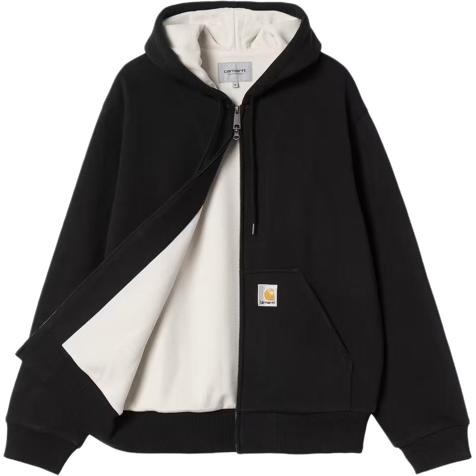 Carhartt WIP Active FW25 Sweat Jacket Classic Double Zipper Adjustable Hood Long Sleeve Kangaroo Pocket Jacket Men jackets I035602-89-06