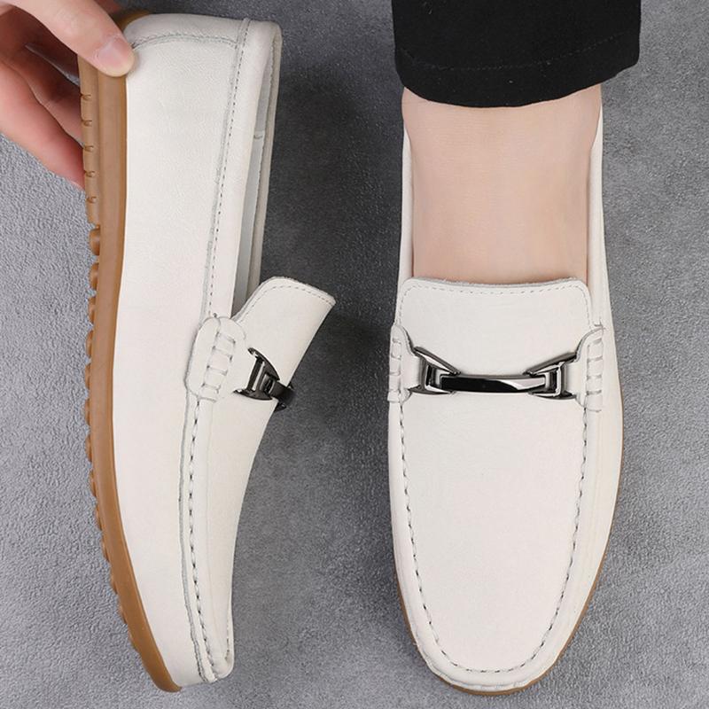 Fashion Fashion Men's Genuine Leather Shoes Casual Shoes Business Men Slip-on Shoes Youth Walking Shoes Loafers Handmade Big Size 36-46