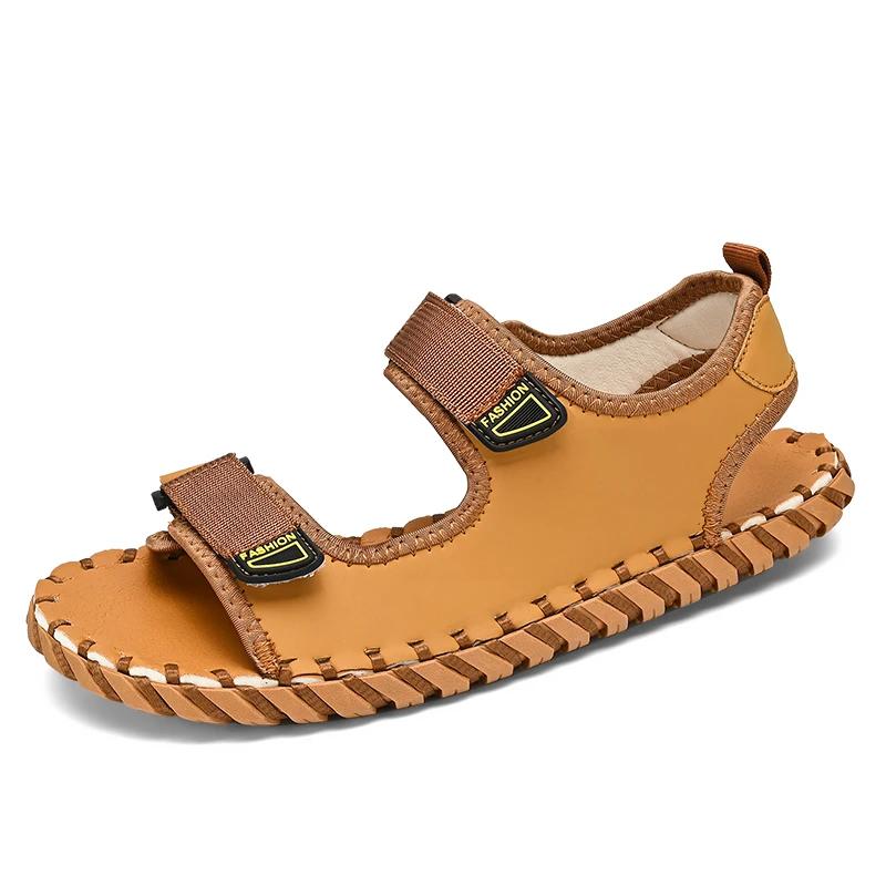 

Новая модная легкая повседневная обувь, мужские пляжные сандалии, летние гладиаторские мужские сандалии, уличные забродные туфли, дышащая мужская обувь 38