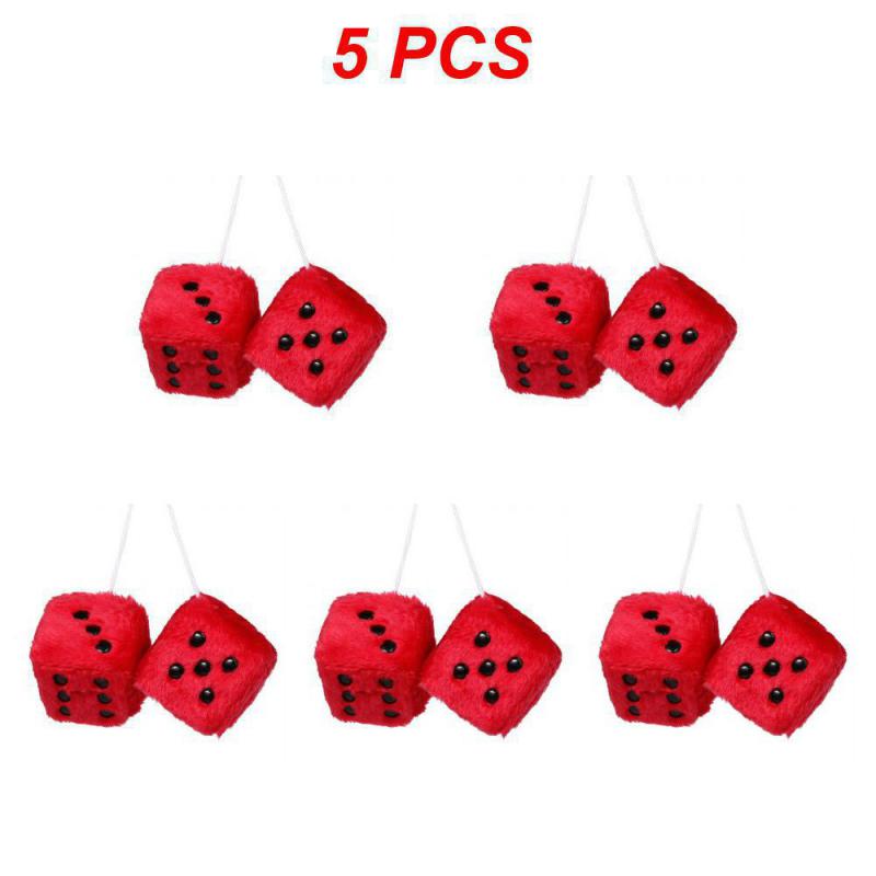 1/3/5PCS Car Dices Hanging Pendant Multiple Scenarios Available Premiummulticolor Plush Rearview Mirrors Styling Decor New