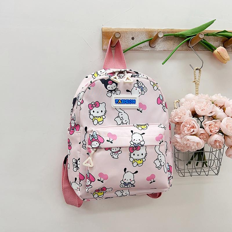 Adorable Cartoon Backpack Cute Girls Trendy Preschool Bag Durable Nylon Pink
