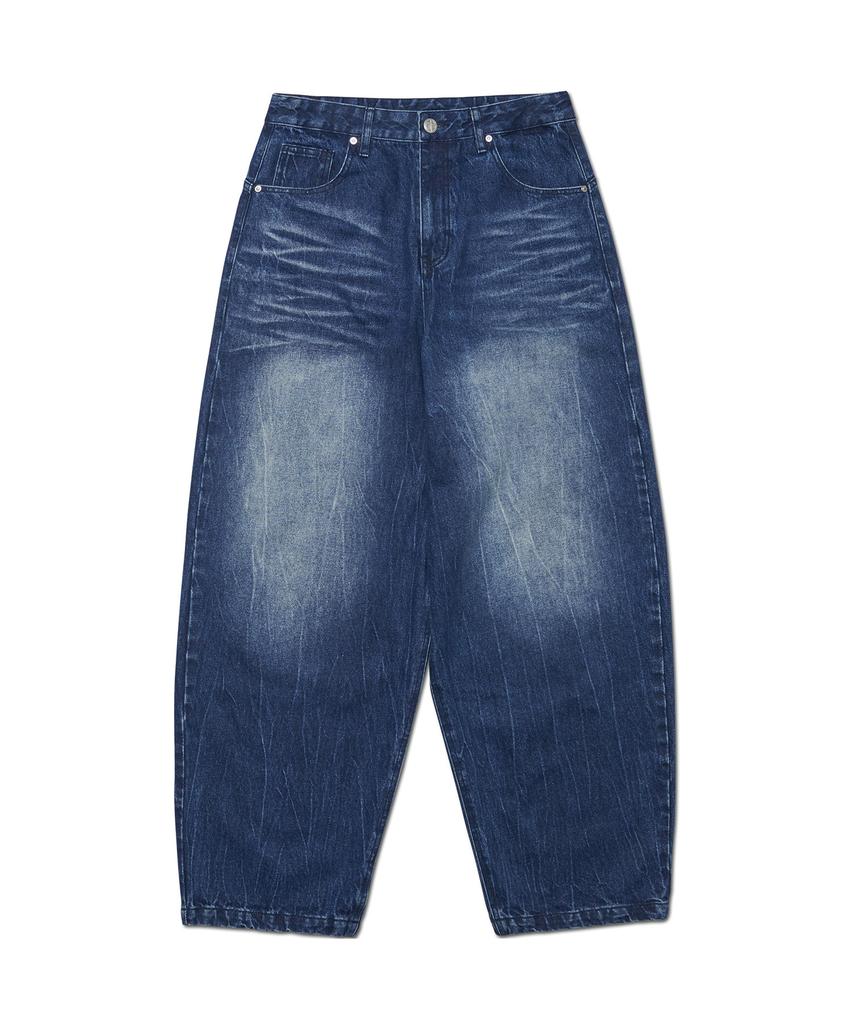 Nomaenyueol Washed Jumbo Denim Pants - Washed Blue