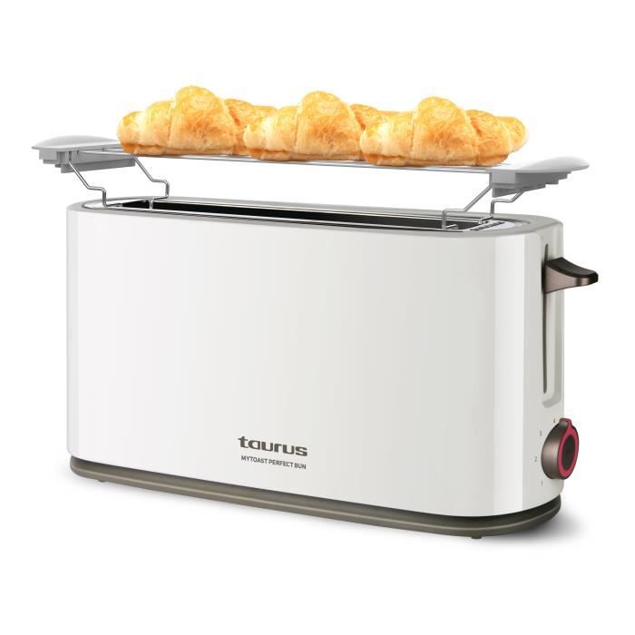 Taurus MyToast Perfect Bun 1000W Toaster, Extra Long Slot, 7 Levels, 3 Functions, Defrost Function