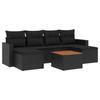 VidaXL Salon de Jardin avec Coussins 7 pcs, Canapés de Terrasse, Ensemble de Meubles de Patio, Mobilier d'Extérieur, Noir 3256573