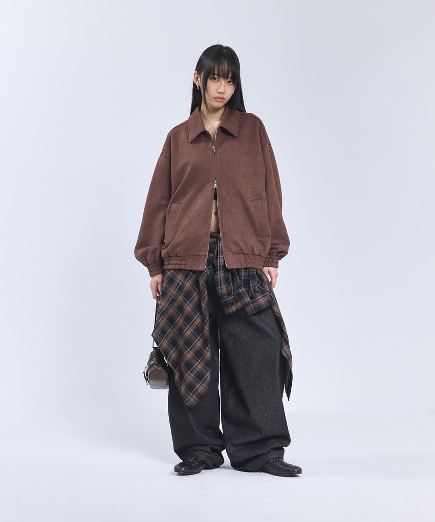 Standarderror 87-Stan009 [Renewal] Standard Blouson Suede Jacket Dark Brown