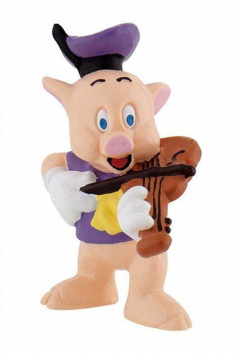 Figurine Walt Trois Petits Cochons Violon - BULLYLAND - 6cm - Enfant 3+ Ans - Multicolore