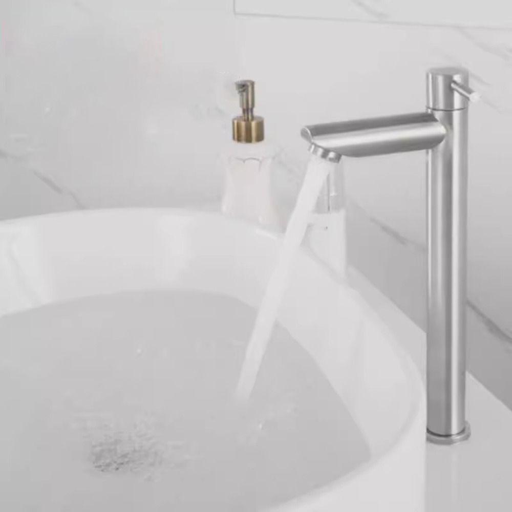 Quick Open Heighten Washbasin Faucet Stainless Steel Sink Water Tap Washbasin Tap  Sink