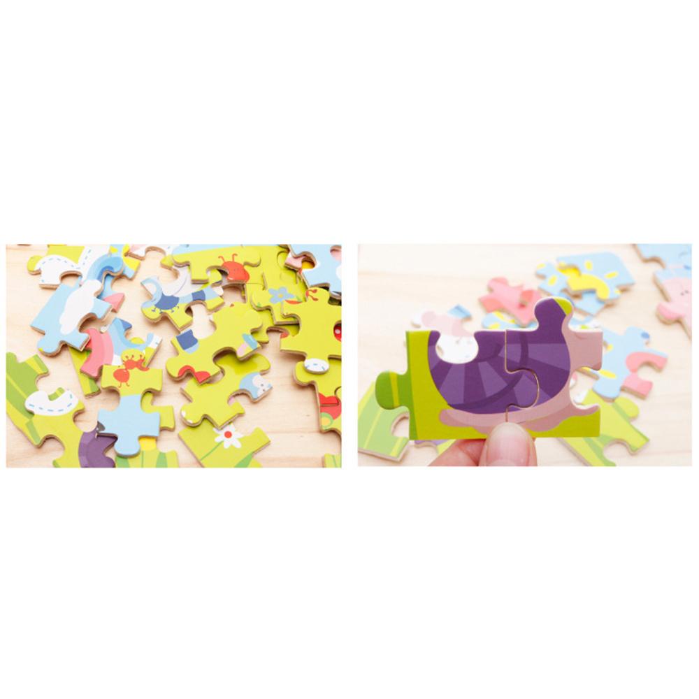 Kids Wooden Cartoon Cognitive Puzzle Baby Colorful Educational Toy For Toddler