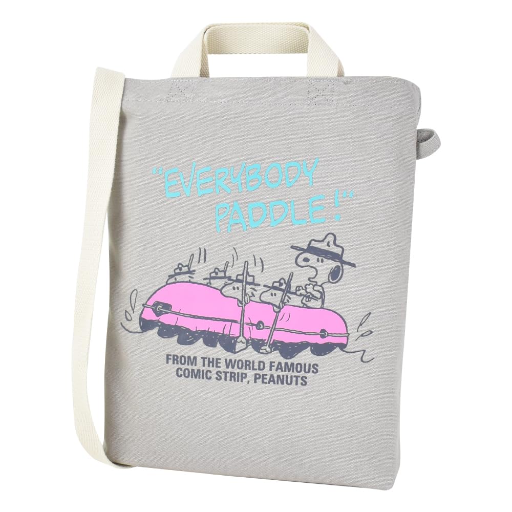 

Snoopy Tote Bag, Shoulder Tote, A4 Size, 2-Way, Large Capacity, Shoulder Strap, Canvas, Simple, Gray (SPZ-3085) snoopy0157