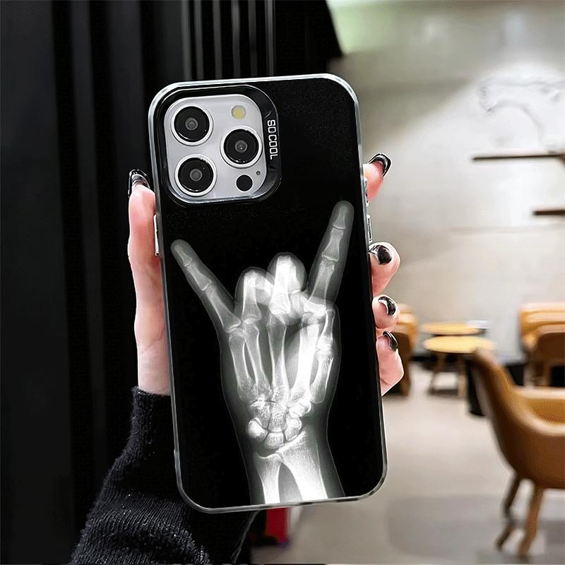 Funny X-Ray Hand Bones Shockproof Phone Case for iPhone 17 Air 16 16E 15 Pro Max 14 Plus 13 Mini 12 Back Cover Anti Fall Fundas