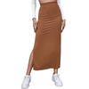 Women's Skirt, Solid Color Bag Hip Skirt, Split Long Skirt