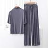 Nuovo Set Stagionale in Modal con Scollo Alto, Manica Media e Pantaloni a Gamba Larga - Moda Due Pezzi Larga, Casual e Comoda