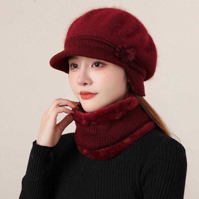 Rabbit Fur Thermal Hat Women's Fashion Cold-proof Wool Cap Autumn and Winter In The Elderly Fleece Cold-proof Cap