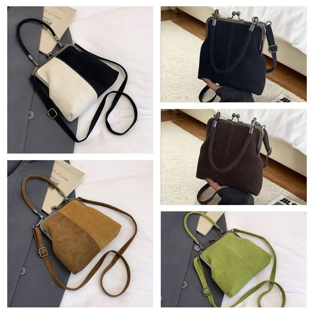 PU Retro mattierte Handtasche Kussverschluss Clutch Umhängetasche Leder Crossbody Tasche Tägliche Aktivitäten