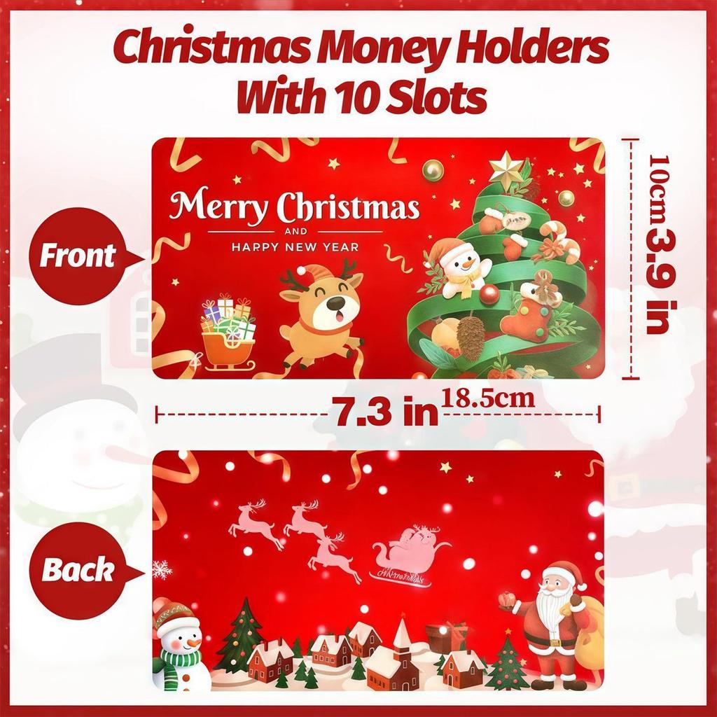 Money Box Christmas 10 Slots Festive Foldable Container Fun Holiday Cash Box For Festival Valentines Birthday Proposal Children