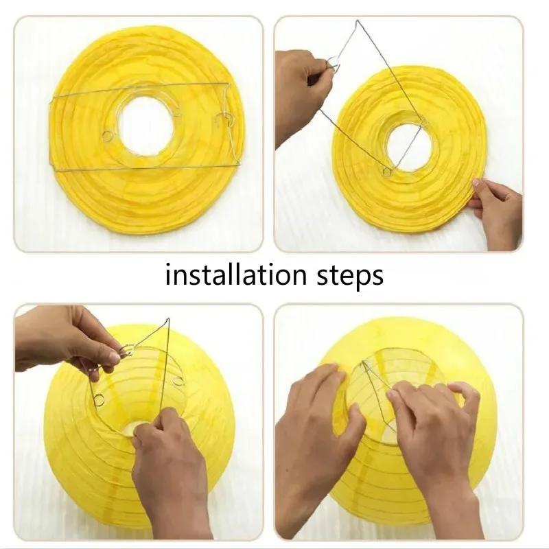 20cm Wedding Decoration Colorful Lantern Lantern Festival Decoration Folding Hand-made Circular Paper Lantern Wedding Children Painting Diy Lantern